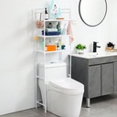 استاند 3 دور منظم وحامل لادوات الحمام فوق التواليت بهوكات لحمل وتعليق الليف والفوط