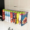 حامل ومنظم اكياس توابل مقسم 10 خانات مع اغطية بفتحات مختلفة لسهولة الاستخدام سهل التركيب والتنظيف