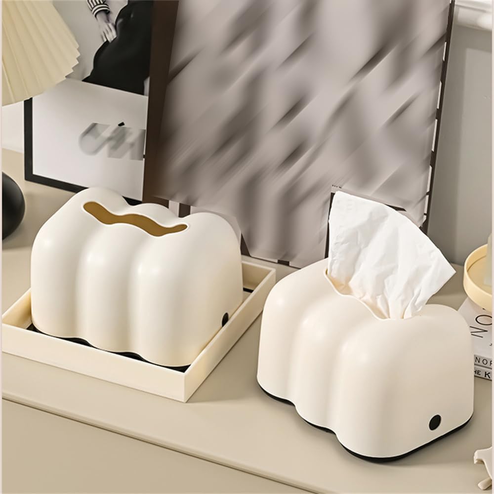 علبة مناديل شكل سحابة بستوسته داخلية لغرف النوم والليفنج والأطفال من البلاستيك
