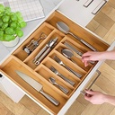 منظم ادارج خشبي مقسم 9 خانات قابل للفرد لتنظيم المعالق والشوك والسكاكين وادوات التوزيع لسهولة الرؤية والاستخدام