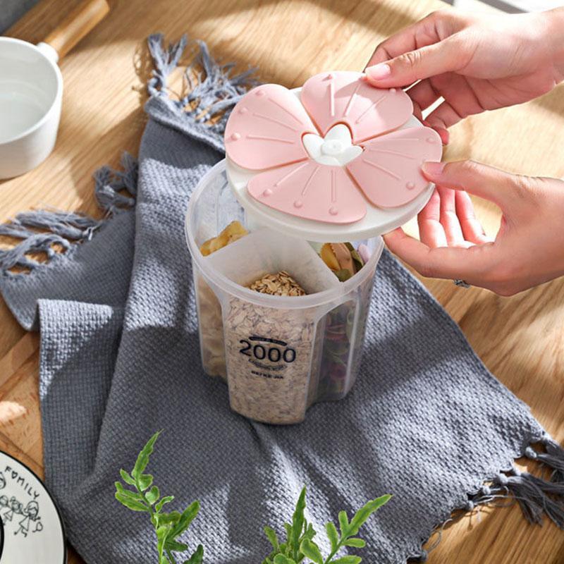 حافظة الحبوب والبقوليات القابل للتقسيم 4 اقسام