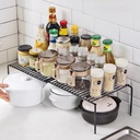 استاند ورف منظم وحامل لأدوات المطبخ والحمام والاحذية سهل التركيب من المعدن