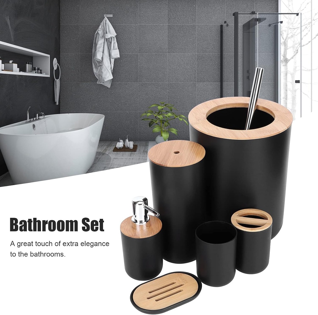 طقم حمام 6 قطع متكامل للحفاظ علي ترتيب وتنظيم الحمام بشكل شيك