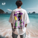 Brantz تيشيرت اوفر سايز قطن باللون الابيض للرجال