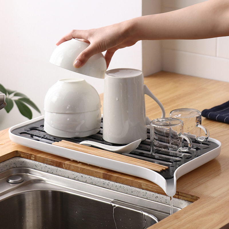 مصفاة بلاستيك 2*1 قابلة للفك و التركيب لتصفية الاطباق و الاكواب  بفتحة لتصريف المياه بسهولة