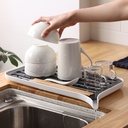 مصفاة بلاستيك 2*1 قابلة للفك و التركيب لتصفية الاطباق و الاكواب  بفتحة لتصريف المياه بسهولة