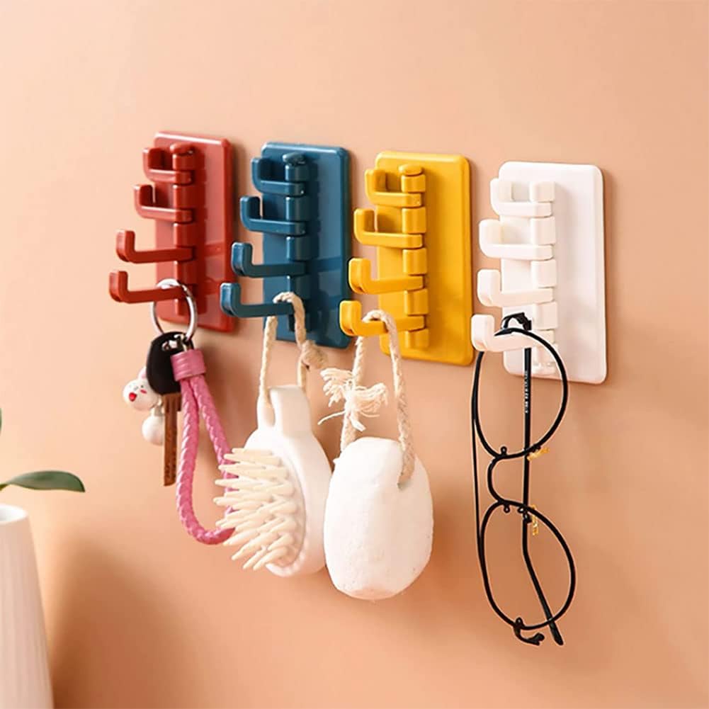 حامل 4 هوك باحجام مختلفة لحمل المفاتيح والنظارات والشنط مزود بلصق دابل فيس