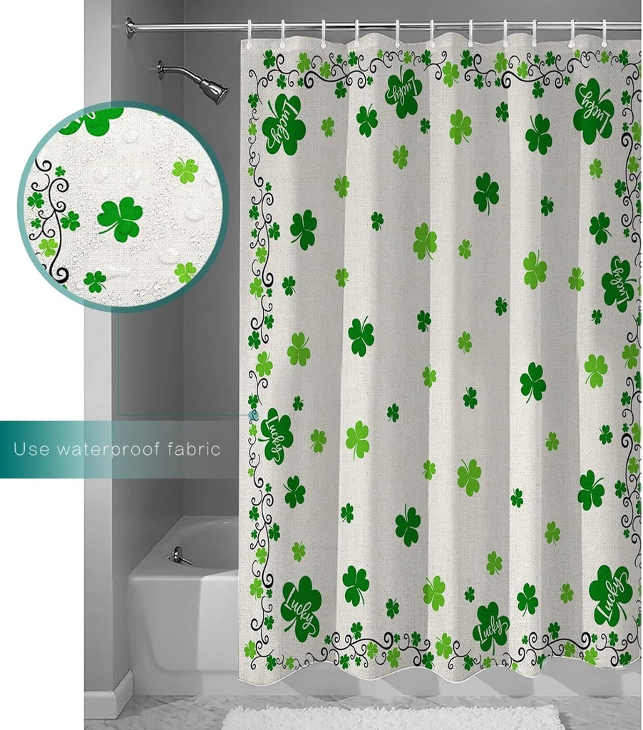 ستارة بانيو مقاومة للماء مطبوعة برسومات مختلفة مع 12 حلقة للتركيب