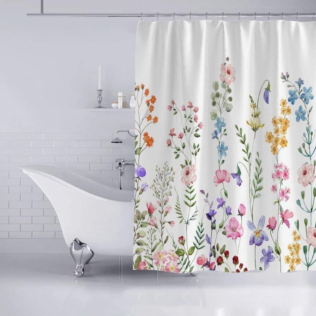 ستارة بانيو للحمام ووتر بروف مطبوعة باشكال مختلفة 180*180 سم