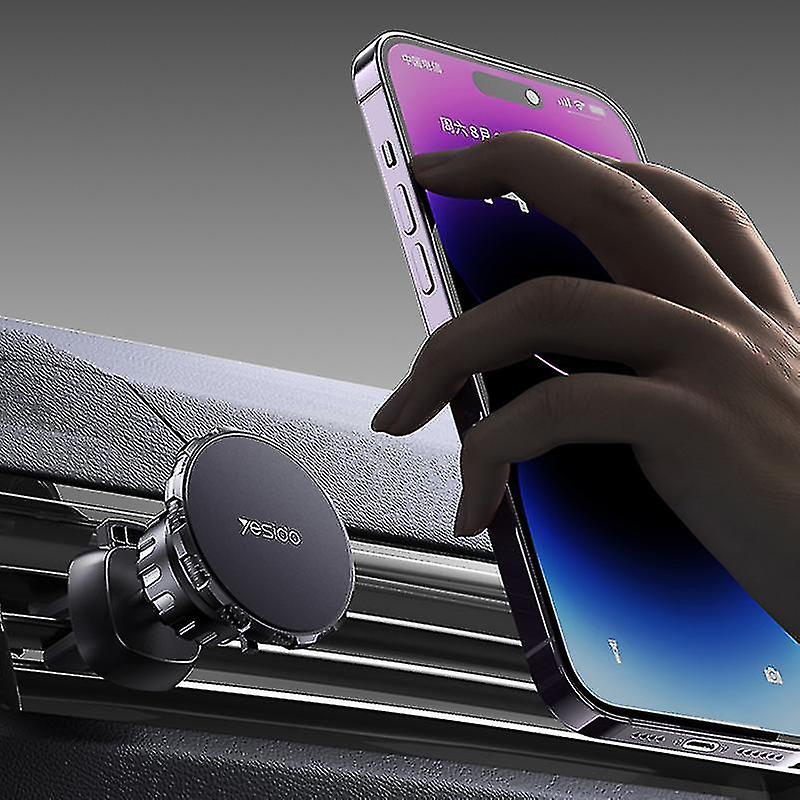 حامل موبايل مغناطيسي للسيارة يدور 360 درجة يثبت في فتحات التكييف و علي التابلوه