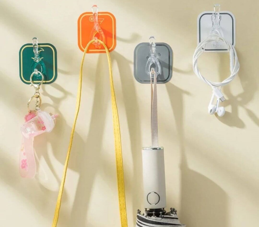 طقم هوك 4 قطع لاصقة لتعليق الاكسسوارات والملابس