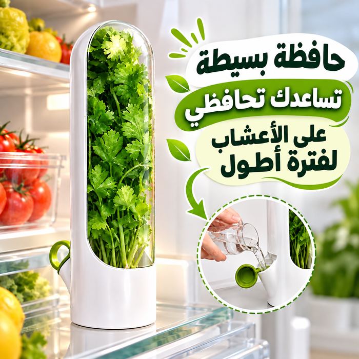 حافظة اعشاب من البلاستيك لتخزين وحفظ البقدونس والكزبرة والنعناع