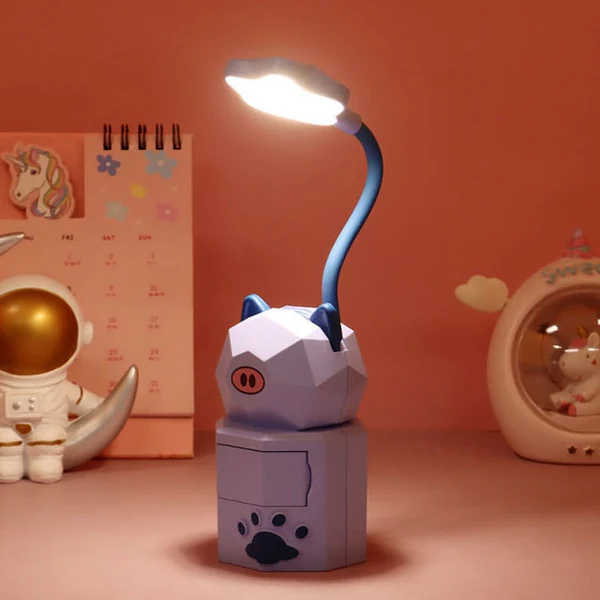 USB وناسة مكتب  شكل قطة بستاند للموبايل تعمل بالشحن