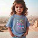 Sun Shine On My Mind تيشيرت اطفال قطن باللون اللبني