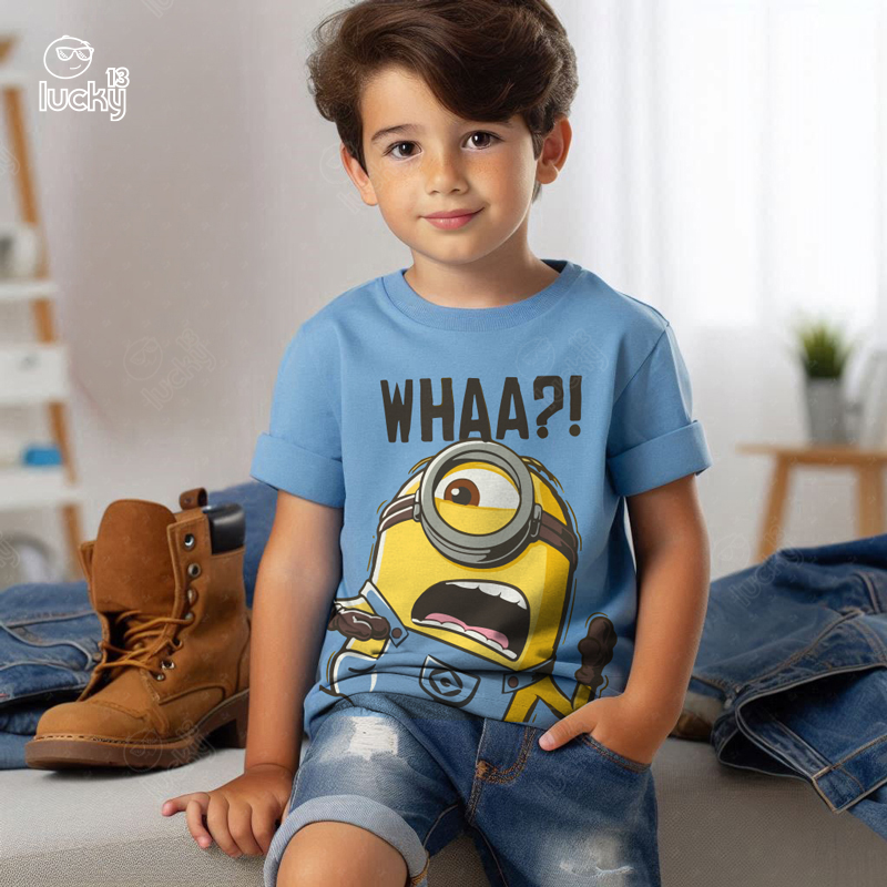 WHAA? تيشيرت اطفال قطن باللون اللبني