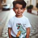 I Have Big Teeth تيشيرت اطفال قطن باللون الابيض