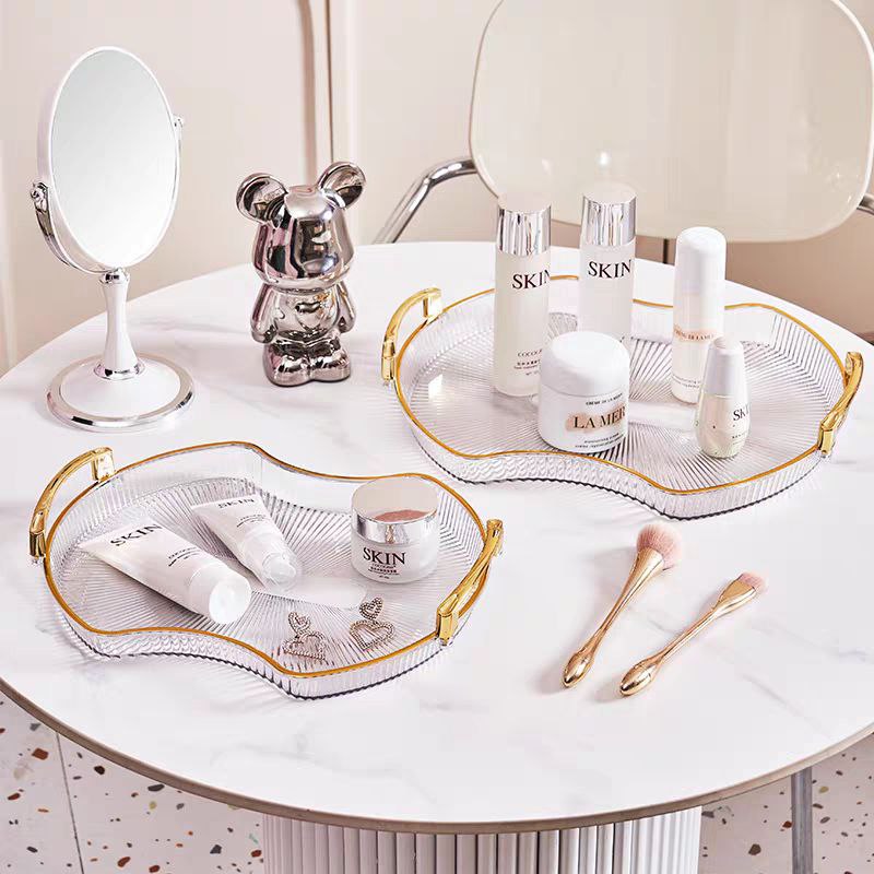 صينية  اكليريك لحمل وتقديم المشروبات للضيوف بشكل شيك بمقبض يد باللون الجولد