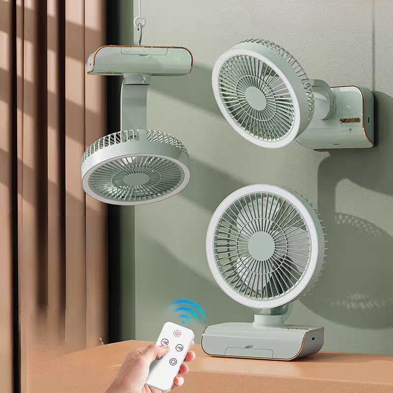 مروحة مكتب متحركة بـ 5 مستويات للسرعة مزودة بإضاءة ليد