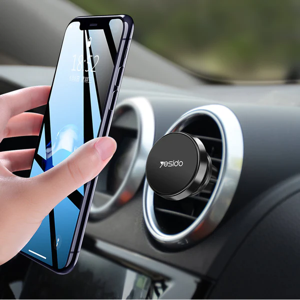 حامل موبايل مغناطيسي دوار للسيارة يثبت في فتحات التكييف