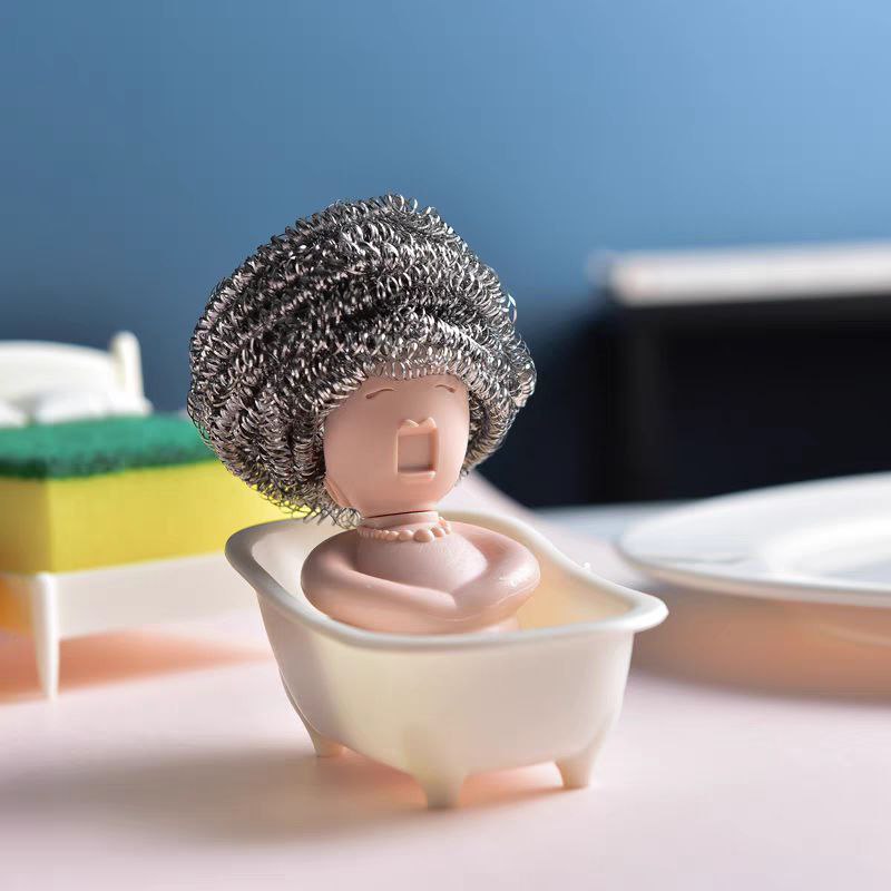 حامل سلك المواعين والصابون علي شكل بانيو للمطبخ والحمام