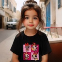 Blossom Powerpuff Girls تيشيرت اطفال قطن باللون الاسود