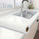 رول استيكر لاصق شكل جرانيت باللون الابيض لتجديد ديكور المطبخ