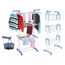 منشر غسيل جامبو قابل للطي ب ٣ أرفف مع علقات جانبية قوي ومتين