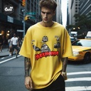 POP! Hulkamania تيشيرت اوفر سايز قطن باللون الاصفر للرجال