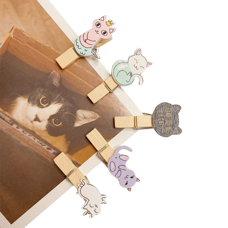 طقم 10 مشابك صور خشبي بأشكال مختلفة لتزين الحائط والمنزل بالصور المفضلة وتجديد الديكور