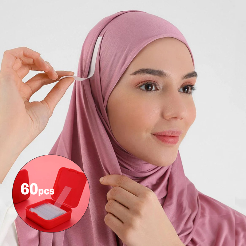 مجموعة دبل فيس شفاف 60 قطعة لتثبيت الاغراض بدون حفر - مناسب لثبيت الطرح