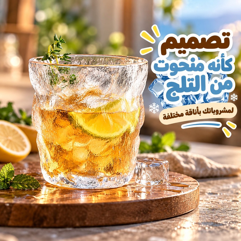 كوباية زجاج كريستال جليدي مموج 230 مللي