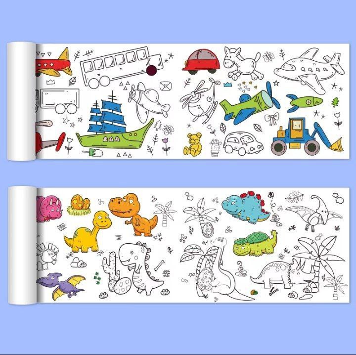 شيت رول للاطفال لتلوين الرسومات بالوان مختلفة