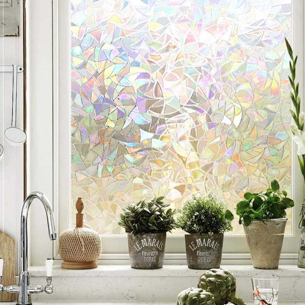 رول  لاصق لتزيين الشبابيك الزجاجية شفاف عاكس للالوان2 متر