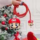 كفر حماية لشاحن وكابل وسلك الآيفون بتصميم سوبر ماريو _ 3 قطع