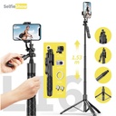 ترايبود دوار 360 بقاعدة ثلاثية وطول قابل للتعديل مع مقبض متحرك للتصوير البانورامي - 153 سم