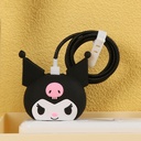 كفر حماية لشاحن وكابل وسلك الآيفون بتصميم كرتون كرومي _ قطعتين