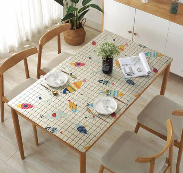 طقم مفارش طاولة للطعام 4 قطع مقاوم للماء سهل الغسيل