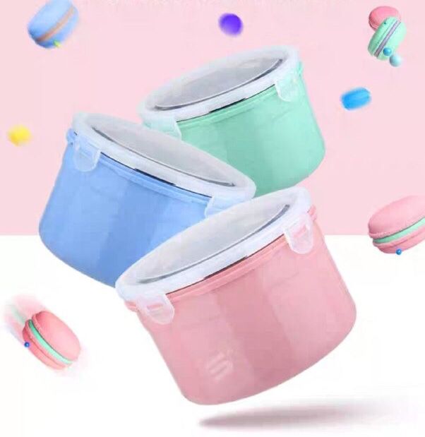 حلة حافظة الطعام محكمة الغلق من الإستانلس والبلاستيك مناسبة للميكرويف