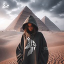 Key Of Life Ankh هودي اوفر سايز قطن للنساء باللون الرمادي