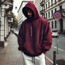 Self Discovery هودي اوفر سايز قطن للرجال باللون النبيتي