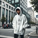 Be Kind هودي اوفر سايز قطن للرجال باللون الأبيض