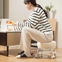 كرسي ميني بعجلات دوارة 360 درجة مع وسادة قابلة للفصل مناسب للاستخدام في المنزل