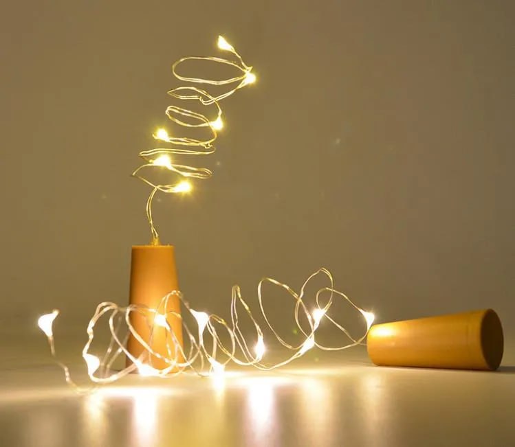 ليد ميني مقاس 2 متر بسلك نحاسي من الفلين قابل للتشكيل يعمل بالبطاريات