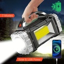 كشاف طوارئ يدوي ب 7 درجات اضاءة مختلفة يعمل بالطاقة الشمسية 25 واط