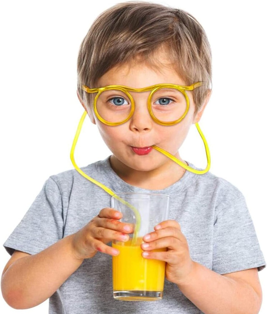 شاليموه مرنه علي شكل نضارة لشرب العصائر قابلة لاعادة الاستخدام