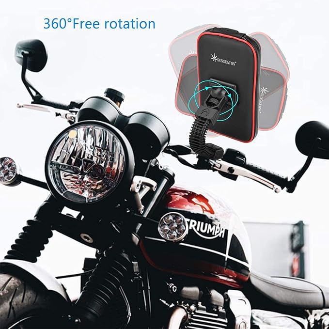 حامل موبايل وتربروف للدراجات النارية يدور بزواية 360 درجة للتحكم في الشاشة