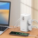 بقوة 2500 واط USB ومنفذ Type_C مشترك كهربائي وشاحن ب 4 منافذ للفيش و منفذين