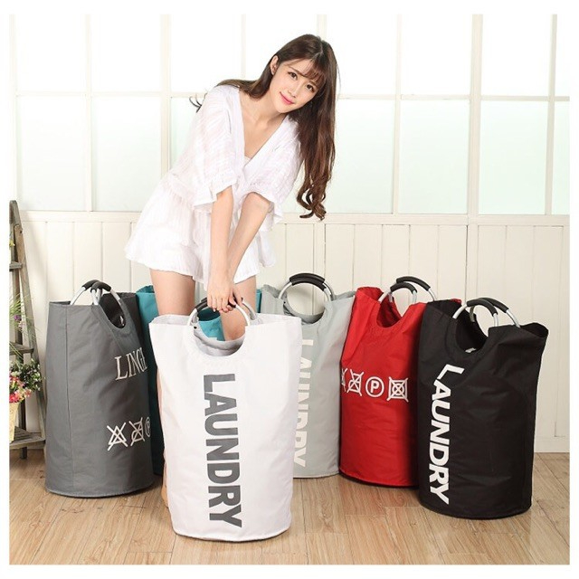 سلة غسيل ملابس كبيرة بيد لسهولة الحمل