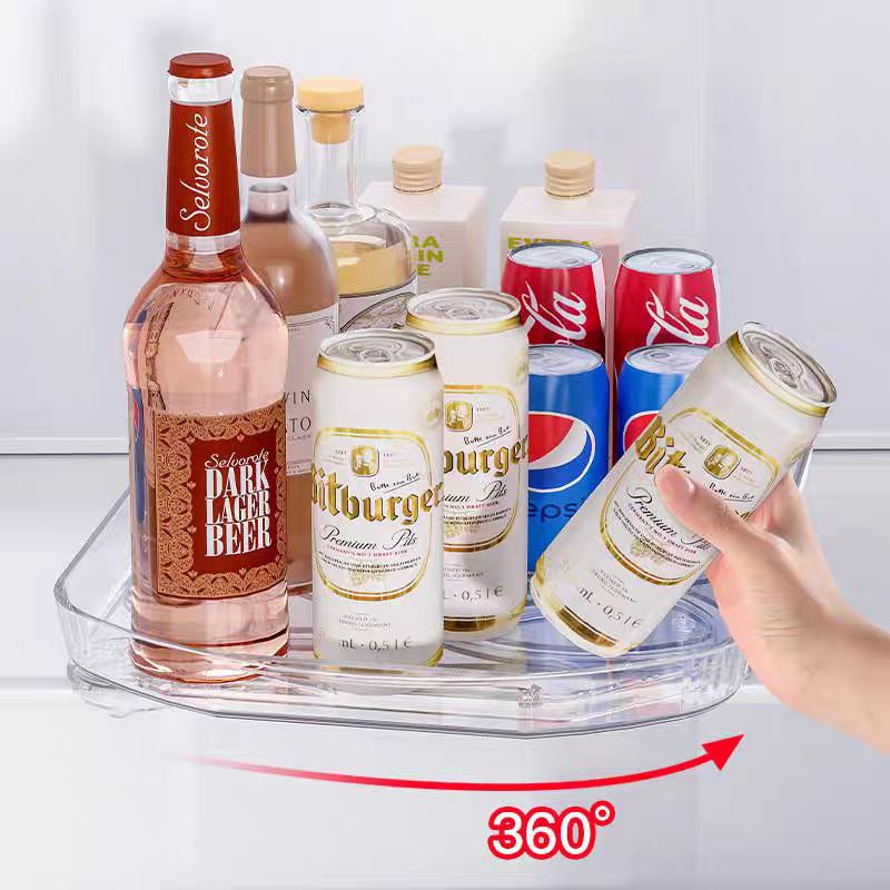 منظم اكليريك دوار  360 بقاعدة ثابتة لتنظيم ادوات المطبخ والتلاجة