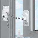 قفل أمان بسلسة معدن قابلة للتعديل ومفتاح لغلق النوافذ والابواب